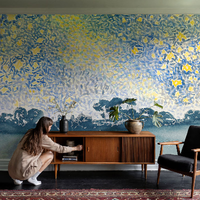 Zelfklevend fotobehang op maat met een abstract sterrenmotief