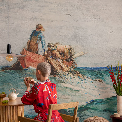 Foto behang voor de kinderkamer met een zee-expeditie thema