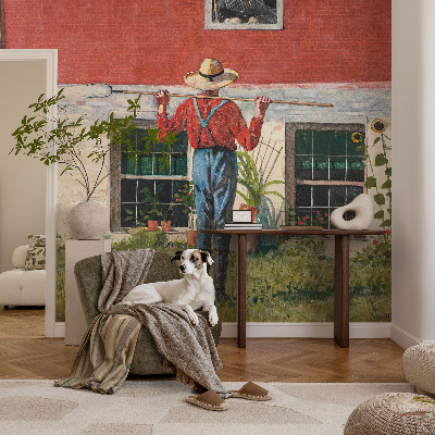 Fotobehang kinderkamer met een dorpsscène