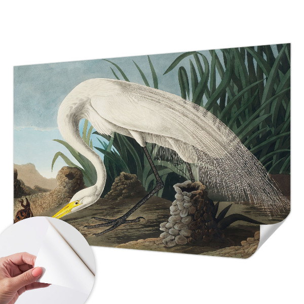 Fotobehang voor de kinderkamer met een majestueuze reiger als motief