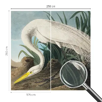 Fotobehang voor de kinderkamer met een majestueuze reiger als motief