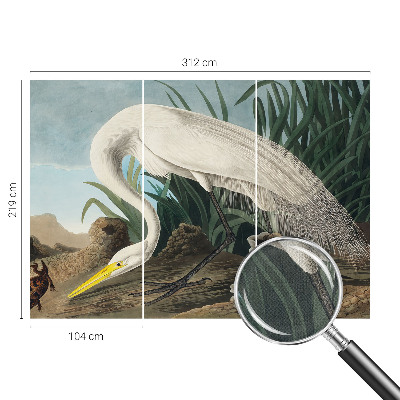 Fotobehang voor de kinderkamer met een majestueuze reiger als motief