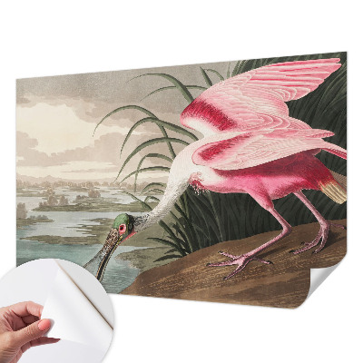 Fotobehang babykamer met een exotische vogel als motief