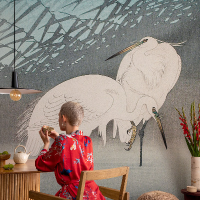 Zelfklevend fotobehang met het motief van kwetsbare vogels