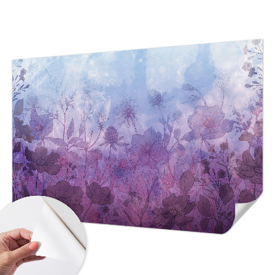Foto behang voor de kinderkamer met pastelkleurige bloemen