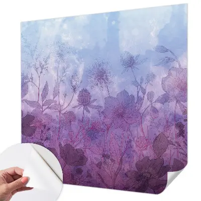 Foto behang voor de kinderkamer met pastelkleurige bloemen