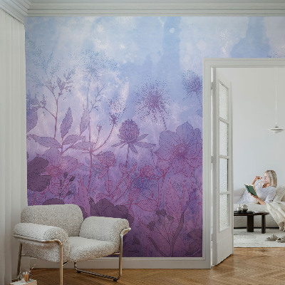 Foto behang voor de kinderkamer Pastelkleurige bloemen