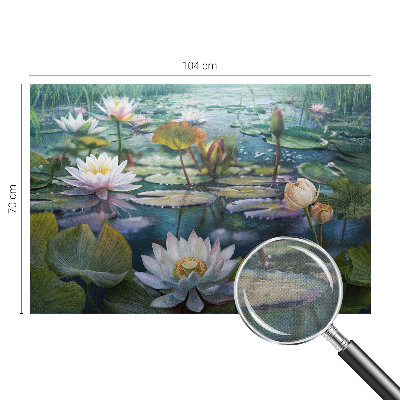 Fotobehang voor de kinderkamer met vijverbloemen