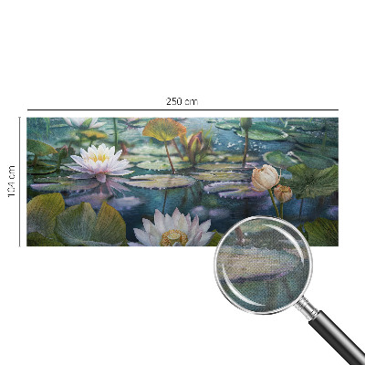 Fotobehang voor de kinderkamer met vijverbloemen