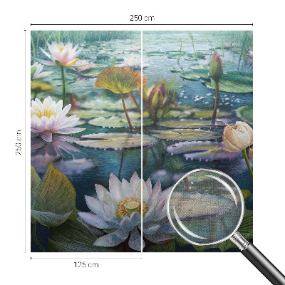 Fotobehang voor de kinderkamer met vijverbloemen