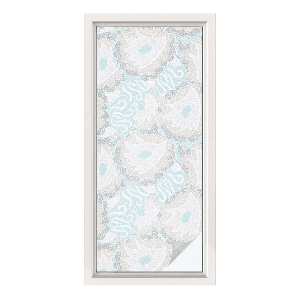 Zelfklevende anti inkijk folie glas in lood Delicate veren