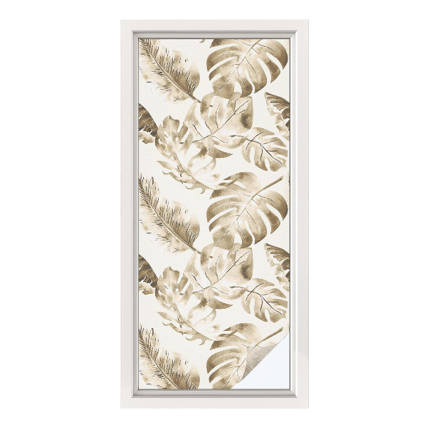 Zelfklevende anti inkijk folie glas in lood Tropische planten