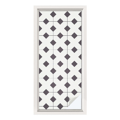 Anti inkijk raamfolie Zwarte en witte diamanten