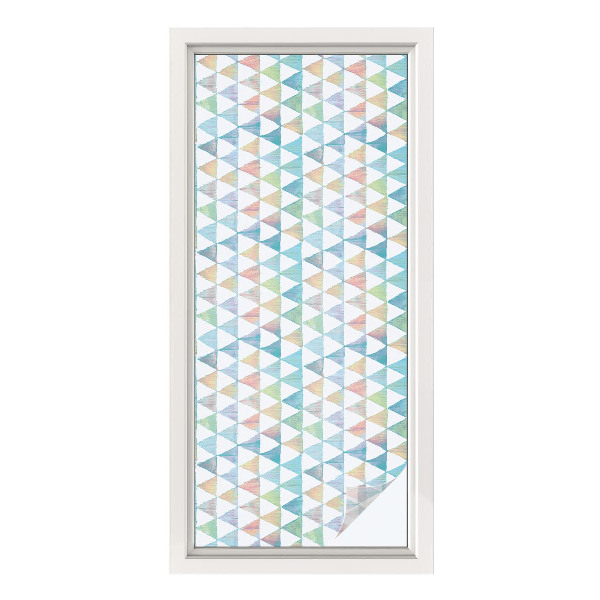 Zonwerende raamfolie glas in lood Geometrische driehoeken