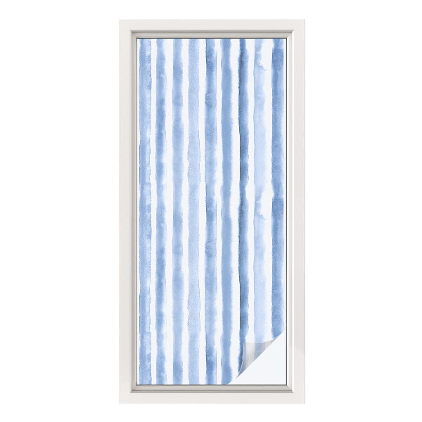 Zelfklevende anti inkijk folie glas in lood Blauwe strepen