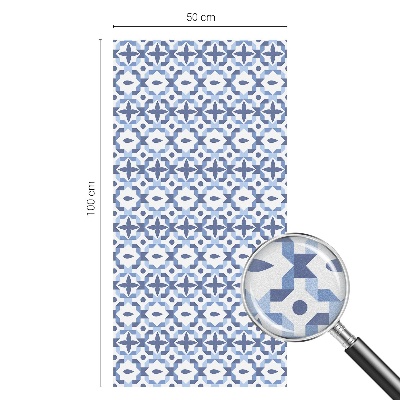 Zelfklevende anti inkijk folie glas in lood Blauwe mozaïek
