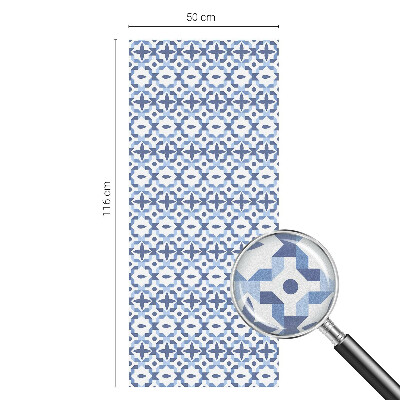 Zelfklevende anti inkijk folie glas in lood Blauwe mozaïek