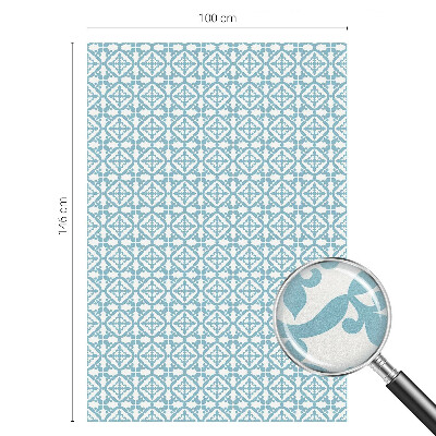 Zelfklevende raamfolie glas in lood Blauwe ornamenten