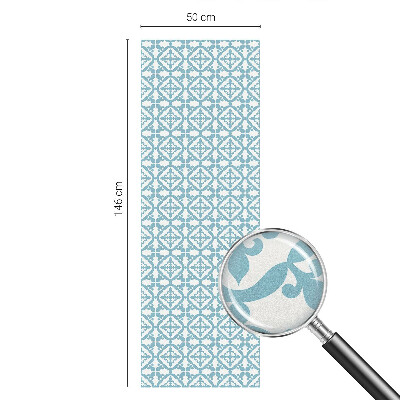 Zelfklevende raamfolie glas in lood Blauwe ornamenten