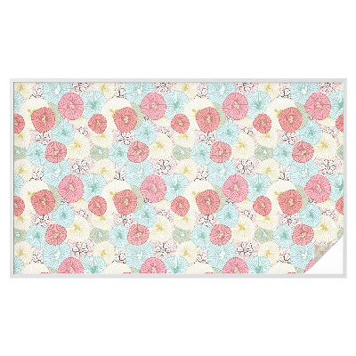 Zonwerende raamfolie glas in lood Pastelkleurige bloemen