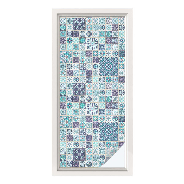 Zonwerende raamfolie Bloementegels