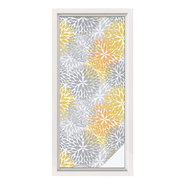 Zelfklevende anti inkijk folie glas in lood Kleurrijke bloemen