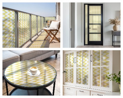 Zonwerende raamfolie Gele zigzags