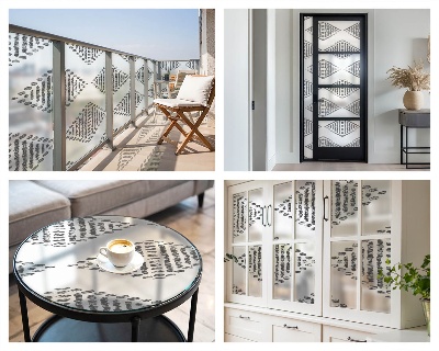 Zonwerende raamfolie glas in lood Geometrische diamanten