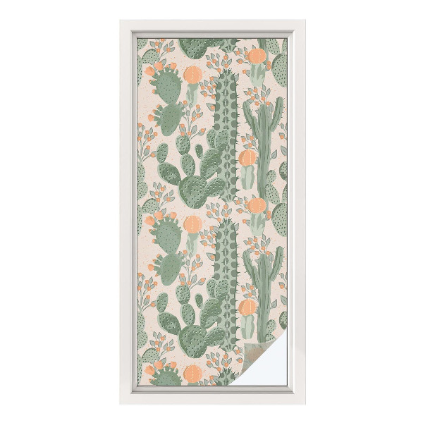 Zonwerende raamfolie glas in lood Groene vetplanten