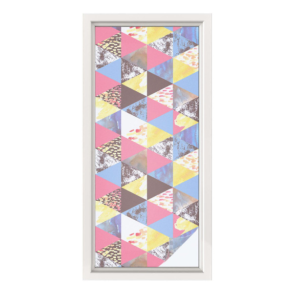 Zonwerende raamfolie glas in lood Kleurrijke driehoeken