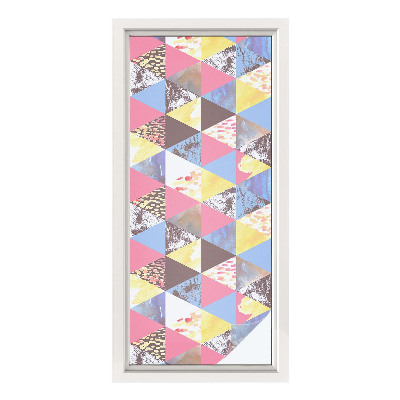 Zonwerende raamfolie glas in lood Kleurrijke driehoeken