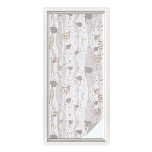 Zonwerende raamfolie glas in lood Elegante bladeren