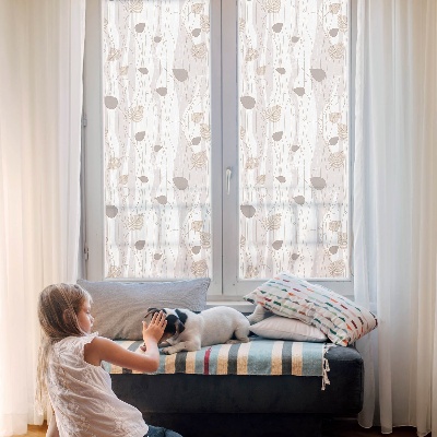 Zonwerende raamfolie glas in lood Elegante bladeren