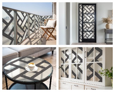 Anti inkijk raamfolie Verweven rechthoeken