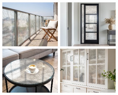 Zelfklevende raamfolie glas in lood Houten textuur