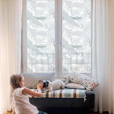 Zelfklevende anti inkijk folie glas in lood Subtiele bladeren