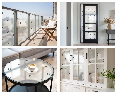 Anti inkijk raamfolie Geometrische kruisen