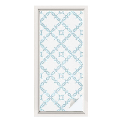 Zonwerende raamfolie glas in lood Blauwe geometrie