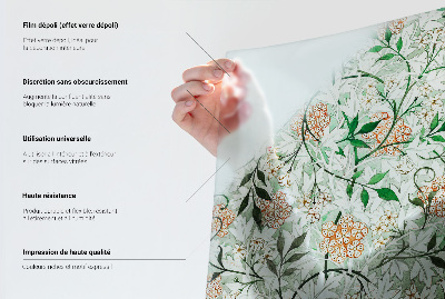 Zelfklevende raamfolie glas in lood Subtiele bloemen