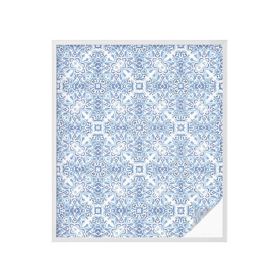 Zonwerende raamfolie glas in lood Blauwe tegels