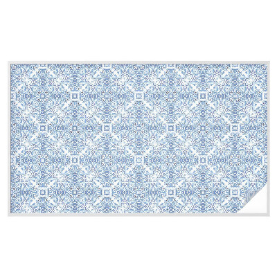 Zonwerende raamfolie glas in lood Blauwe tegels