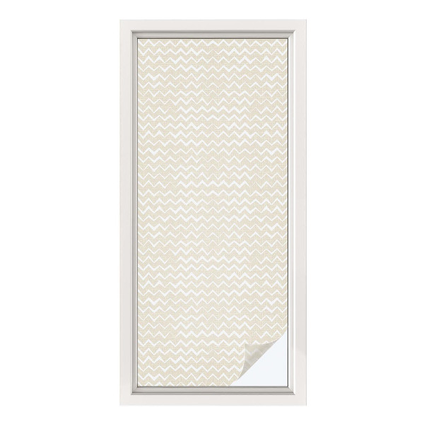 Zonwerende raamfolie glas in lood Beige zigzag