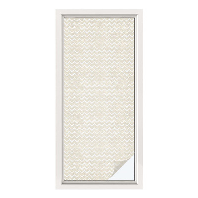 Zonwerende raamfolie glas in lood Beige zigzag