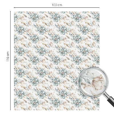 Zelfklevende anti inkijk folie glas in lood Bloemen elegantie