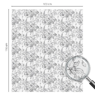 Zonwerende raamfolie glas in lood Bloemen elegantie