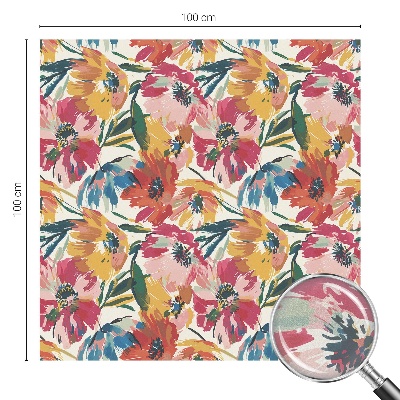 Zelfklevende anti inkijk folie glas in lood Bloemenexplosie