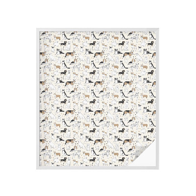 Zonwerende raamfolie glas in lood Hondenpatronen