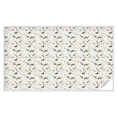 Zonwerende raamfolie glas in lood Hondenpatronen