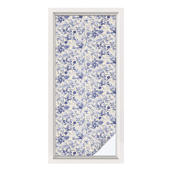 Zelfklevende raamfolie glas in lood Bloemensymmetrie