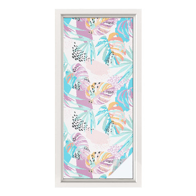 Zonwerende raamfolie glas in lood Abstracte jungle